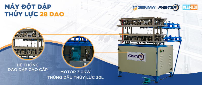 Máy đột dập nhôm thuỷ lực 28 dao 