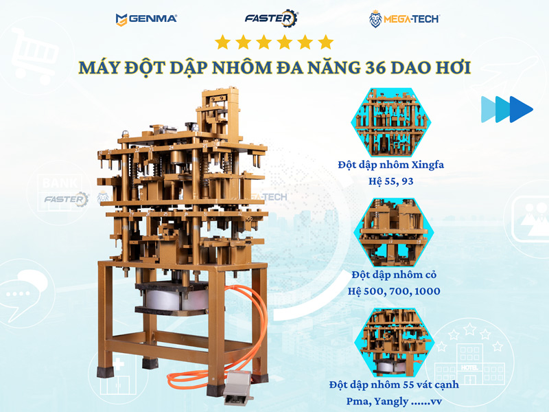 Máy đột dập nhôm 36 dao hơi 5