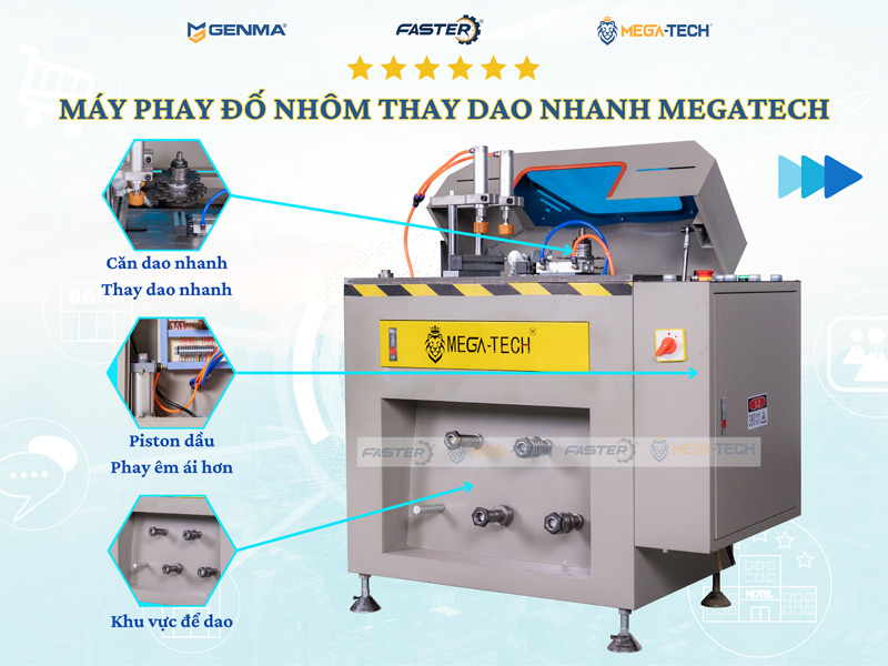 Máy phay đố nhôm thay dao nhanh Megatech 6