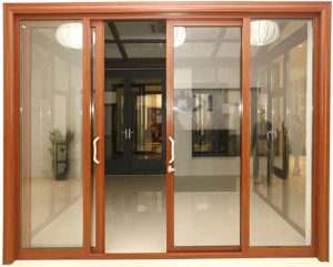 Cửa nhôm kính giả gỗ cửa trượt
