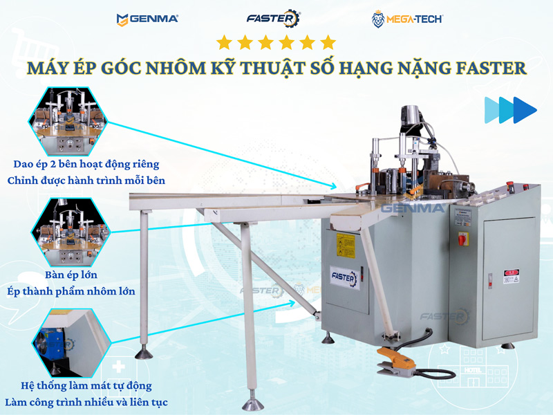 Máy ép góc nhôm kỹ thuật số hạng nặng Faster 6