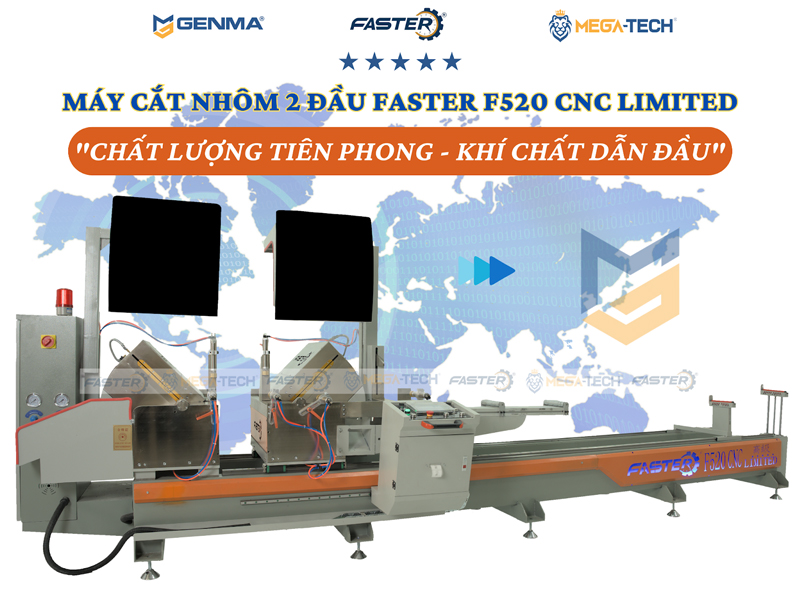 Máy cắt nhôm 2 đầu Faster F520 CNC Limited 8