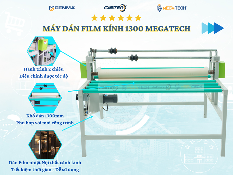 Máy dán film kính 1300 Megatech