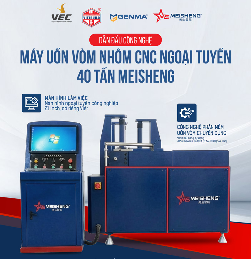 Máy uốn vòm nhôm CNC Ngoại tuyến 40 tấn Meisheng 4